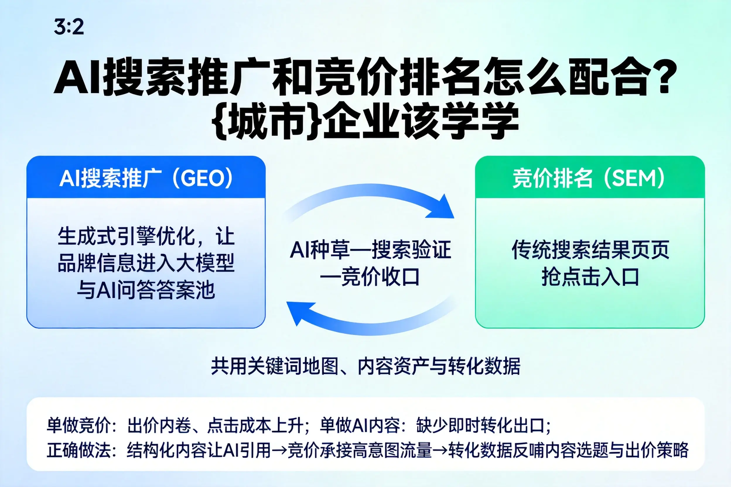 AI搜索推广和竞价排名怎么配合？台州企业该学学