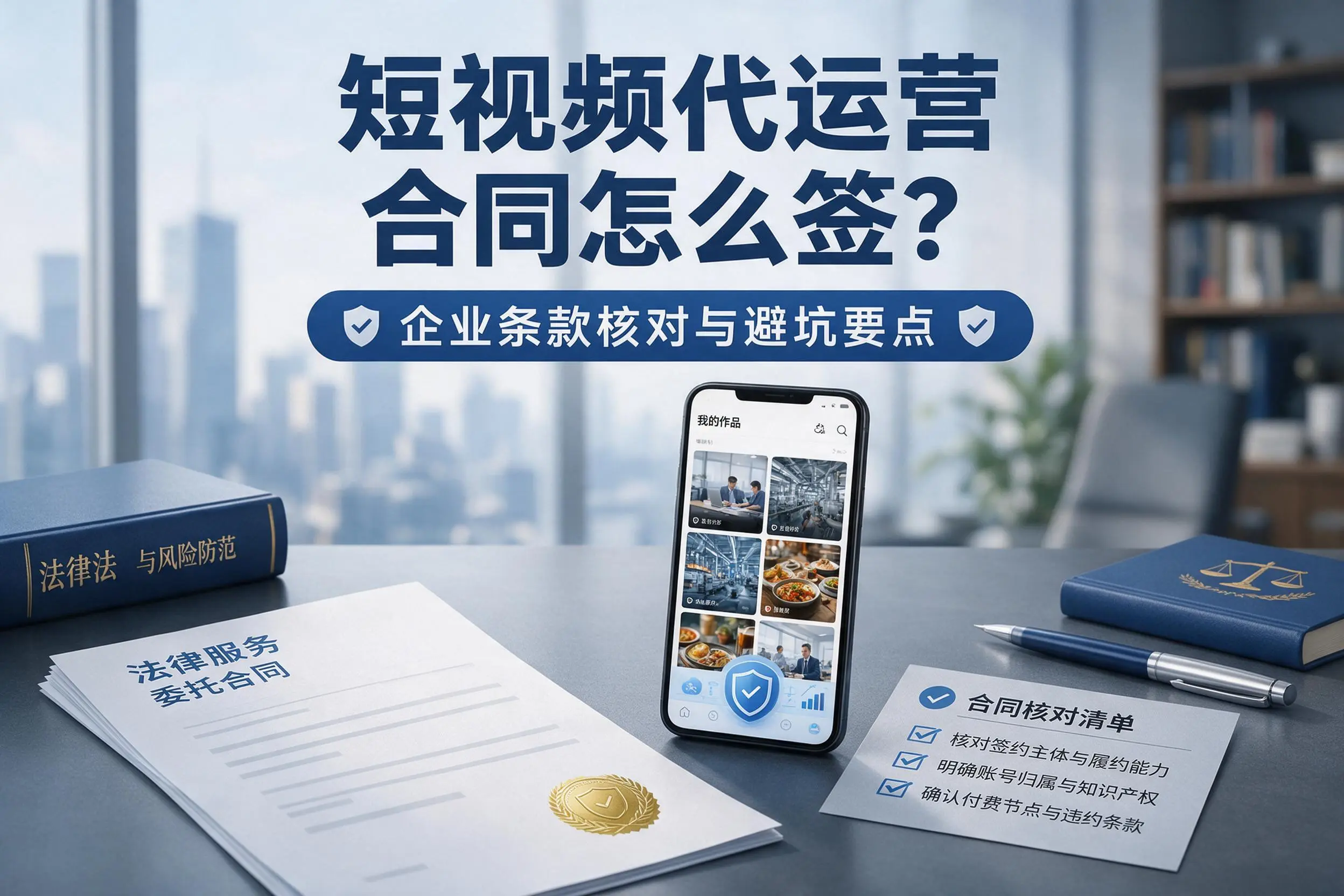 短视频代运营合同怎么签？台州企业条款核对与避坑要点