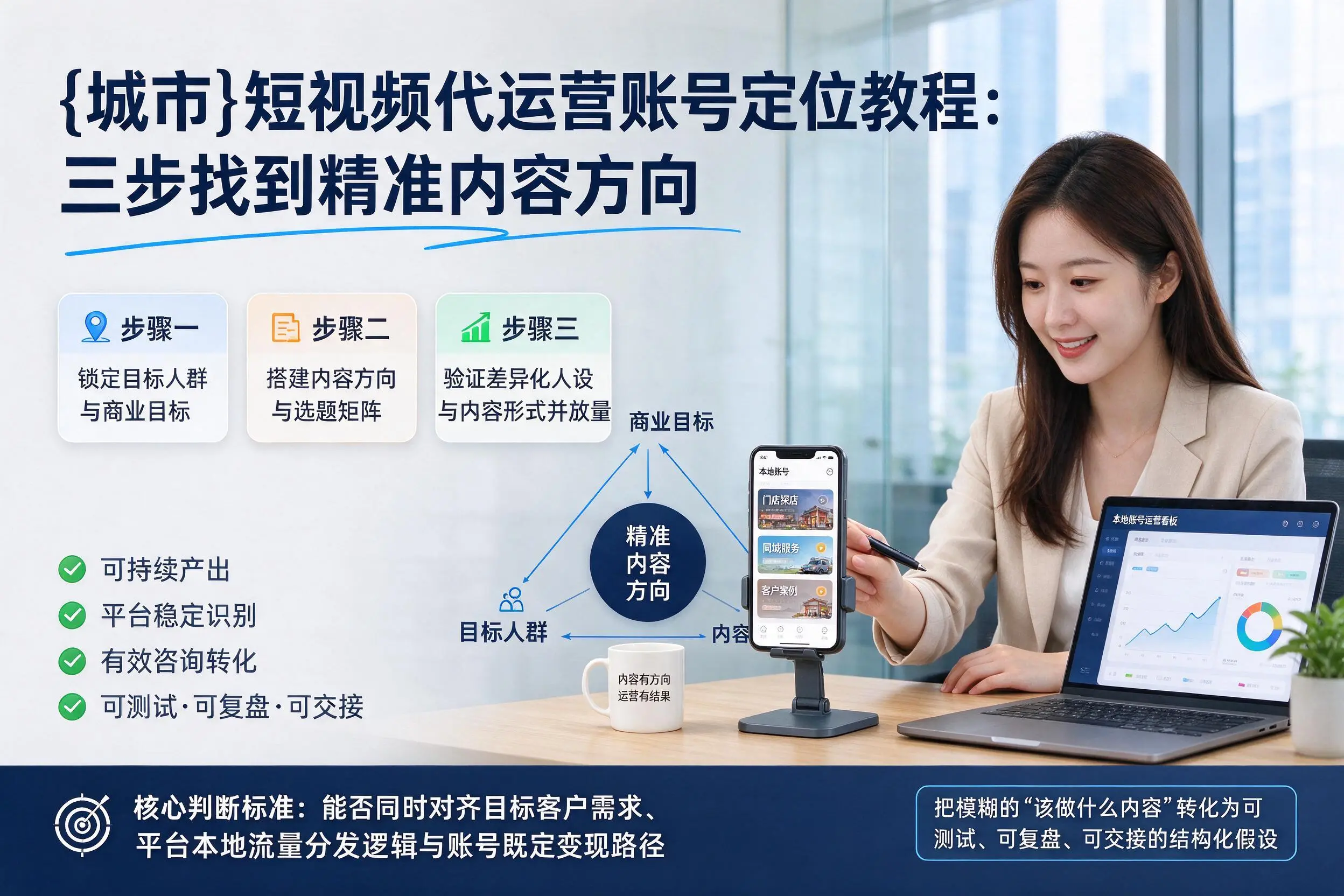 台州短视频代运营账号定位教程:三步找到精准内容方向