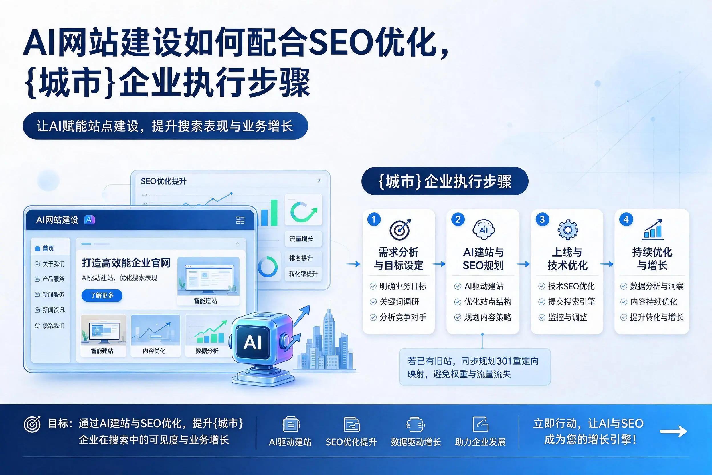 AI网站建设如何配合SEO优化,台州企业执行步骤