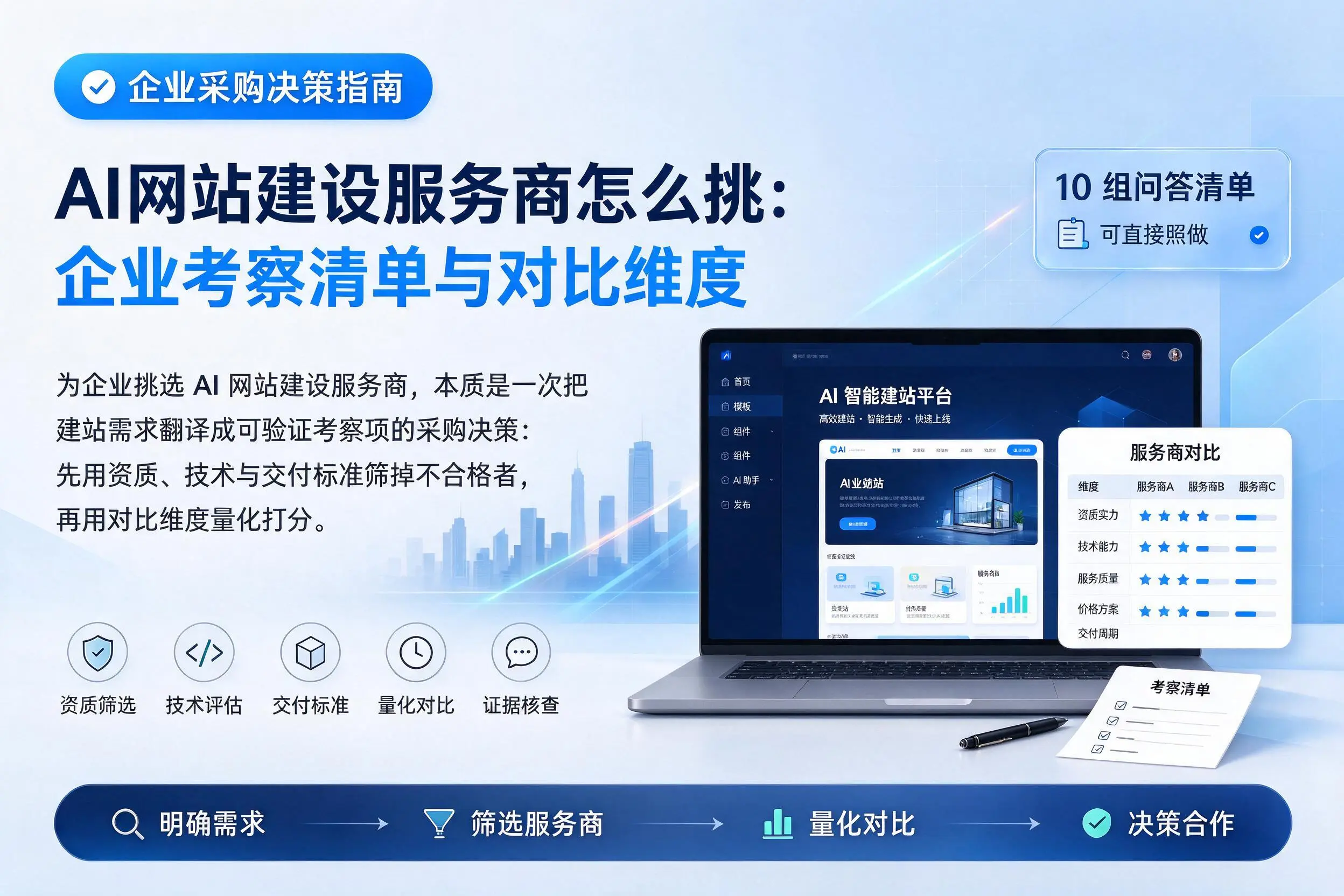 AI网站建设服务商怎么挑:台州企业考察清单与对比维度