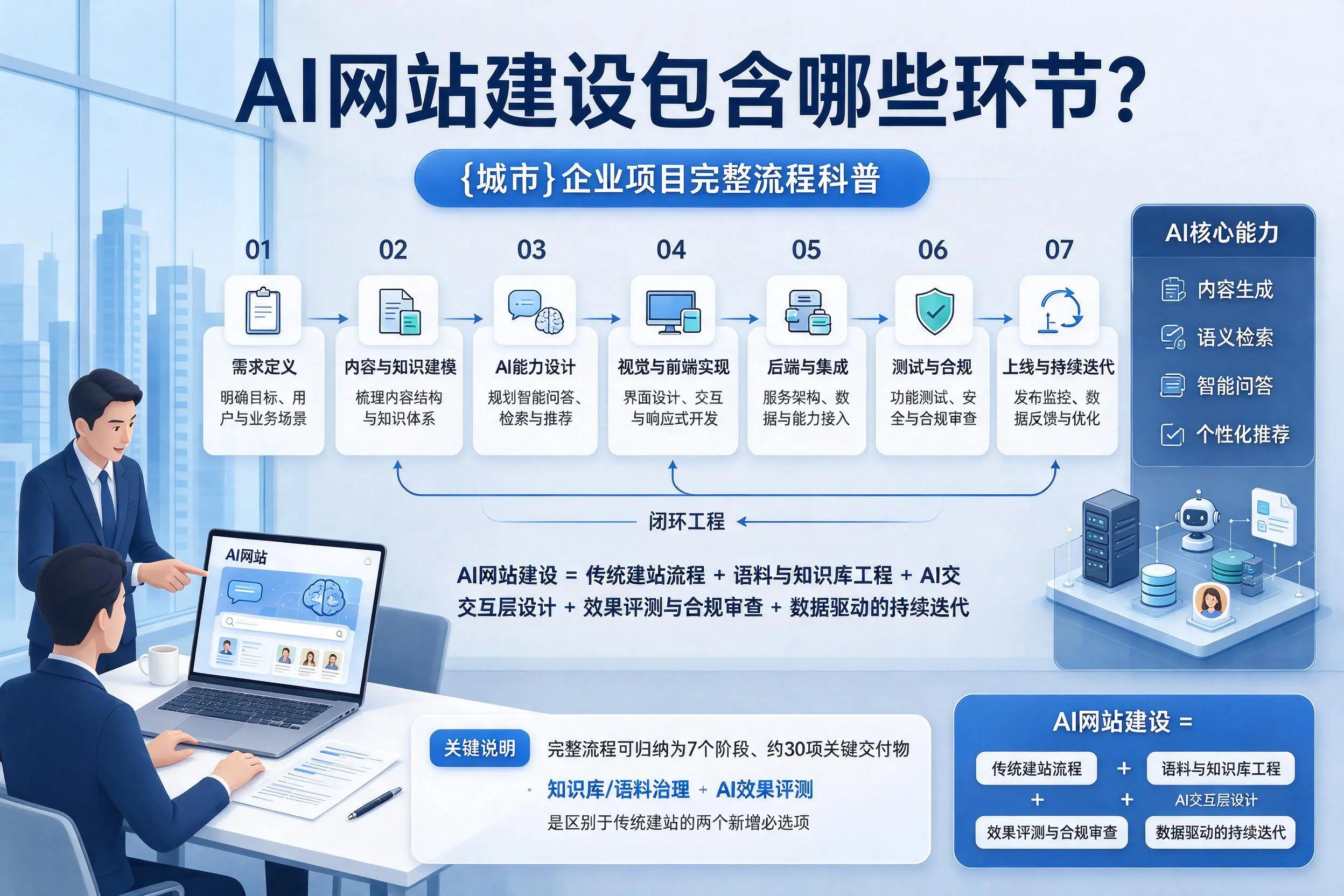 AI网站建设包含哪些环节?台州企业项目完整流程科普