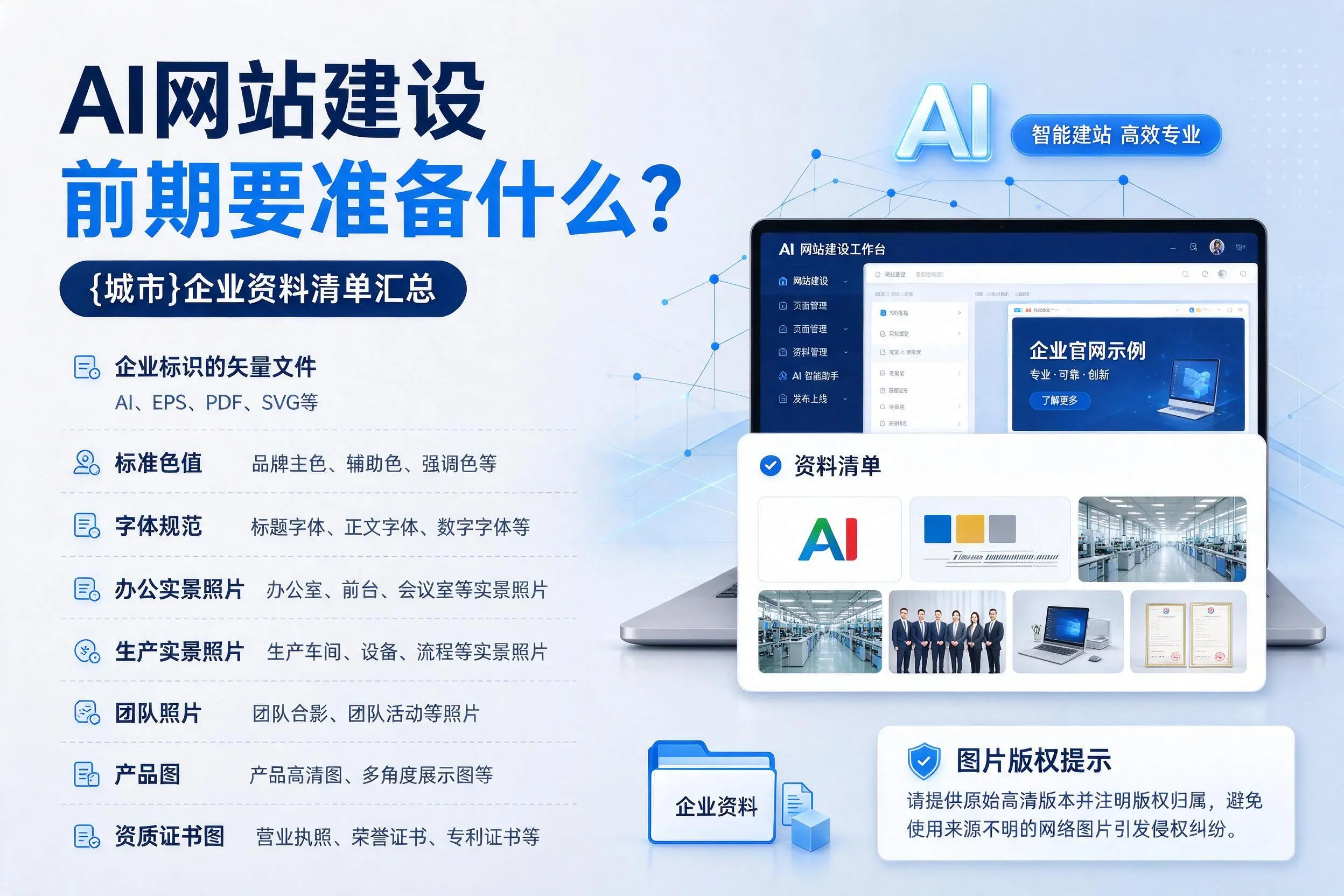 AI网站建设前期要准备什么?台州企业资料清单汇总