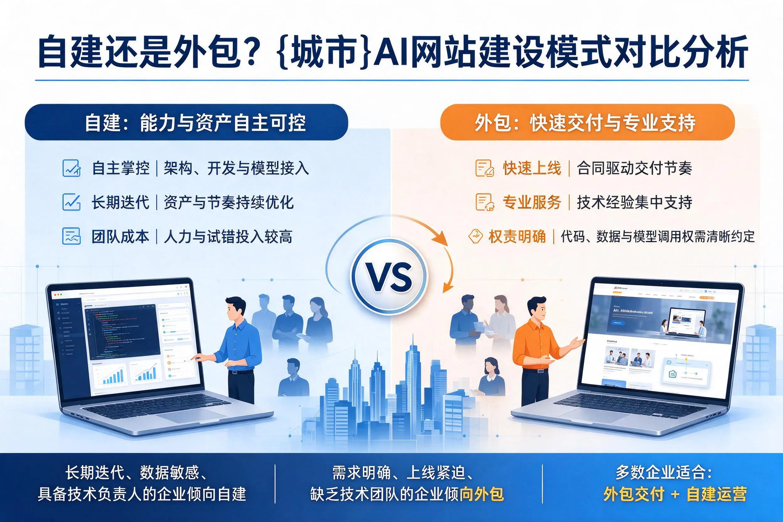 自建还是外包?台州AI网站建设模式对比分析